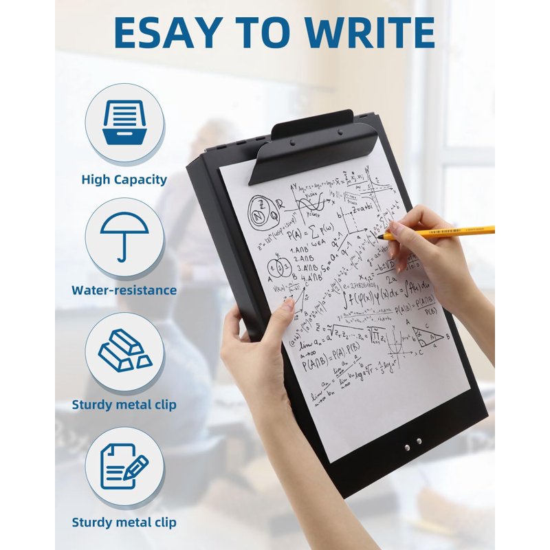 Heavy Duty Aluminum Clipboard with Dual Storage & Pen Holder - Letter Size