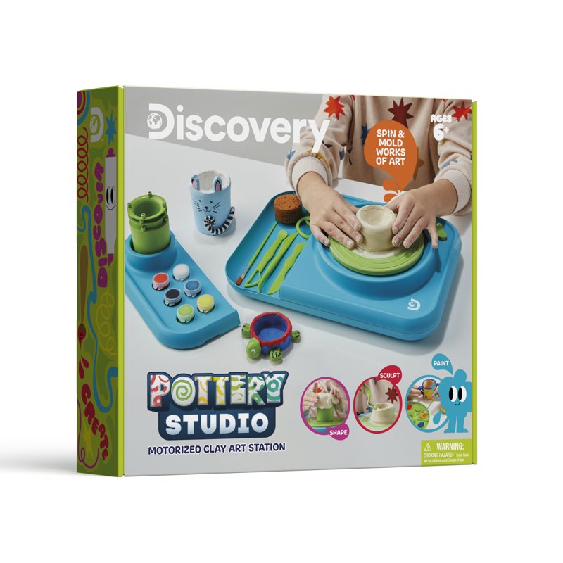 Motorized Pottery Wheel Set with Molds Paints & Tools for Kids & Beginners