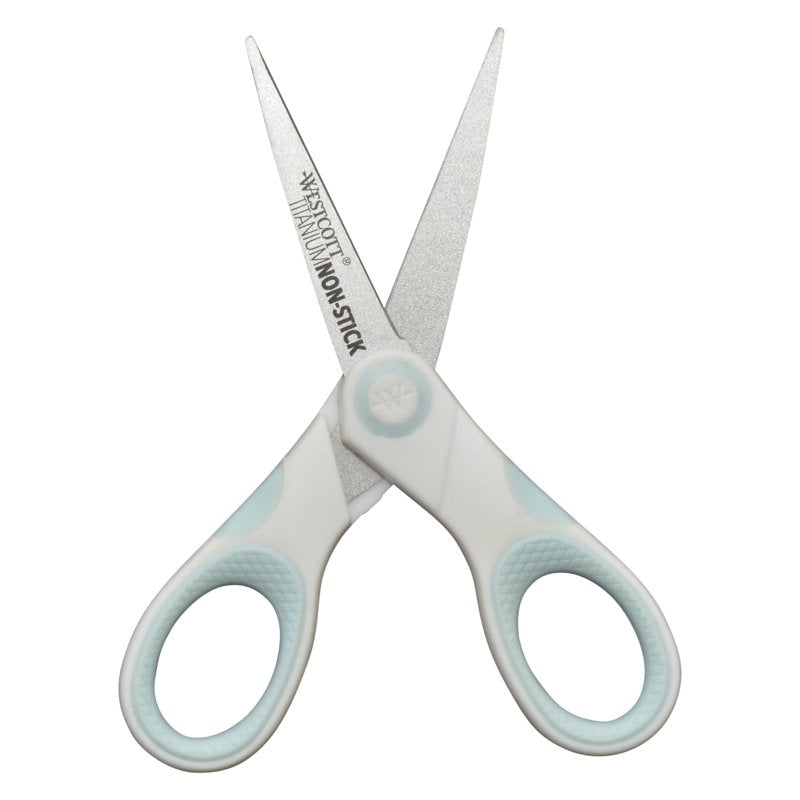 Craft Scissors, 5-Inch Carbo Titanium Non-Stick blades, White/Blue