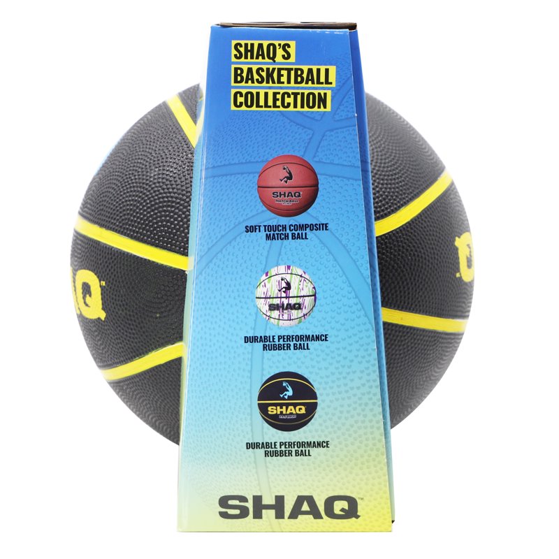 Official Size 29.5 Inch Basketball - Performance Rubber, Black & Yellow