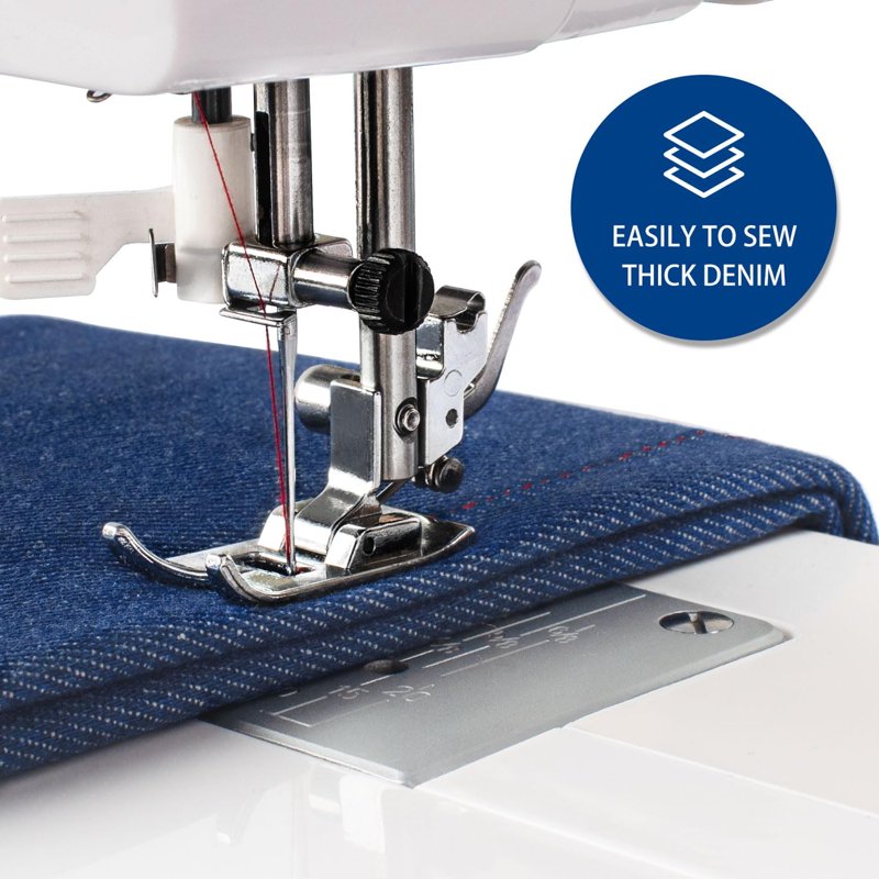 Domestic Sewing Machine with 105 Stitch Options and Foot Pedal - Blue