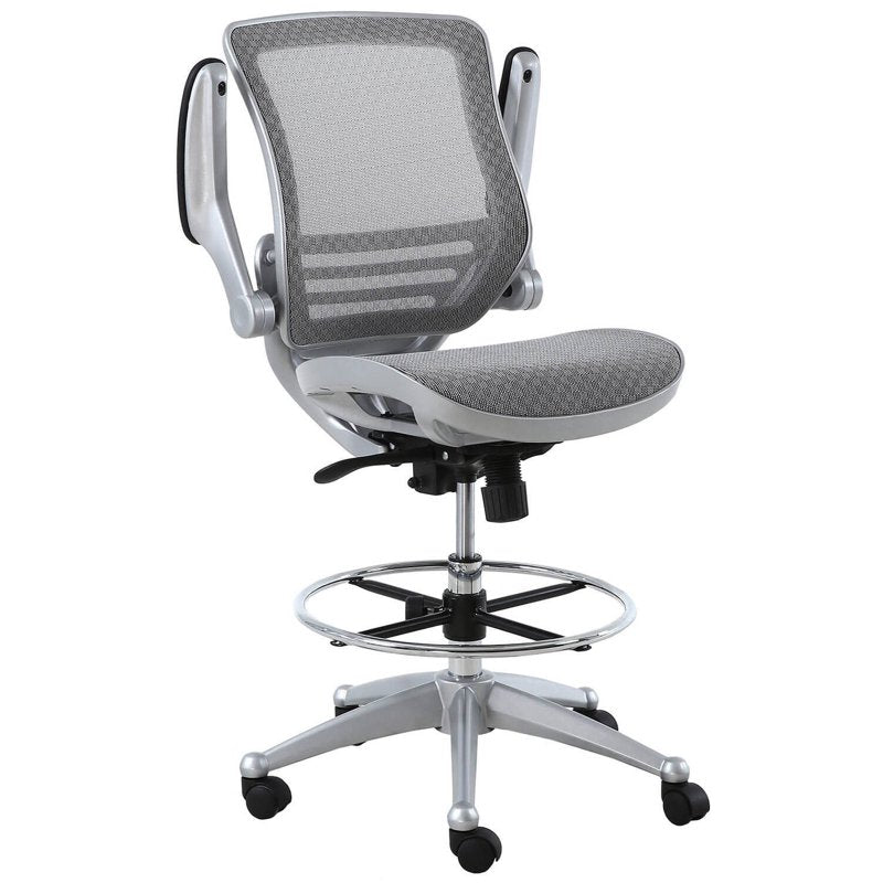 Heavy Duty Mesh Drafting Chair with Lumbar Support - Ergonomic Office Stool