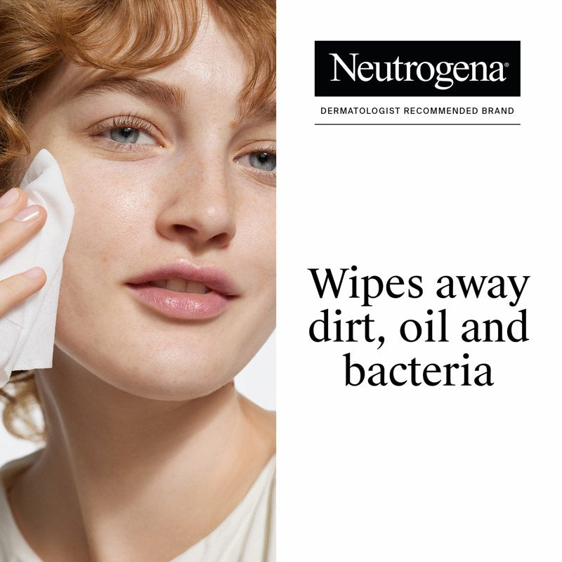 6 Pack Facial Cleansing Wipes with Pink Grapefruit - Oil-Free Acne Face Towelettes