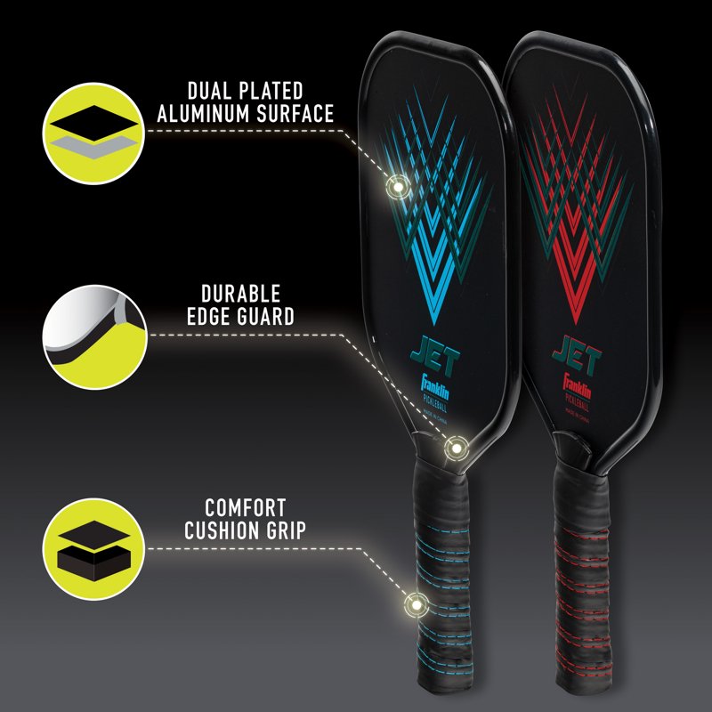 2 Player Pickleball Paddles + Balls Starter Set (Variation: 2 Pack, Multi) - Aluminum Paddles & 2 X-40 Balls
