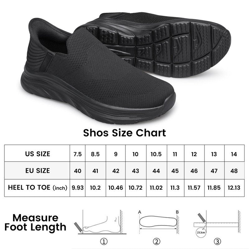 Men's Slip-On Walking Shoes - Lightweight, Breathable Casual Sneakers