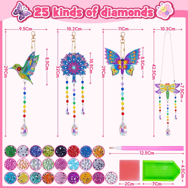 Diamond Art Craft Kit for Girls Ages 4-12 — Creative Jewelry & Wall Decor
