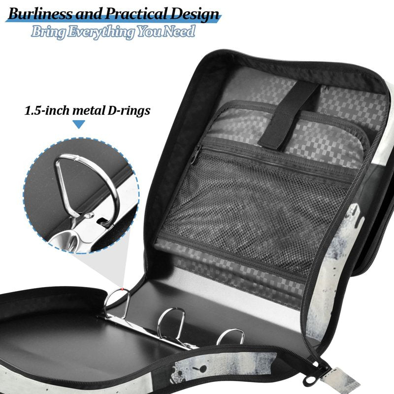 Waterproof 3-Ring Zipper Binder with Shoulder Strap, 2-Inch D-Ring, 500 Sheets Capacity