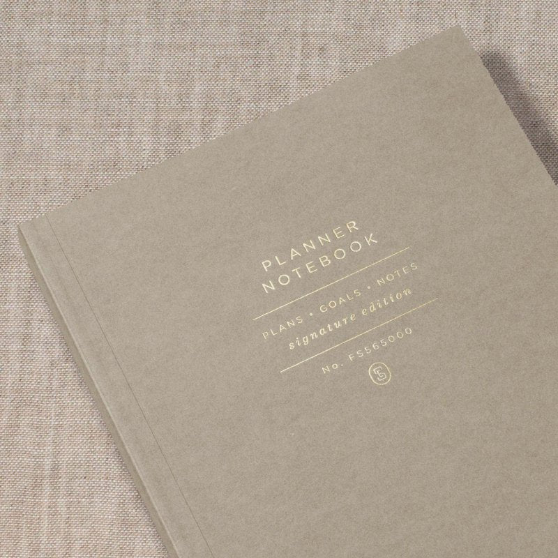 Grey Weekly Planner Notebook - Non-Dated 7.5 x 9.5 Inch, 208 Pages