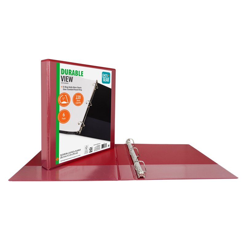 1-Inch Slanted D-Ring Binder 6 Pack - Durable Organization for School & Office