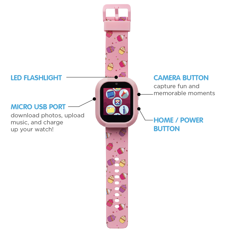 Kids Bluetooth Headphone Set with Pink Cupcake Design and Wireless Audio