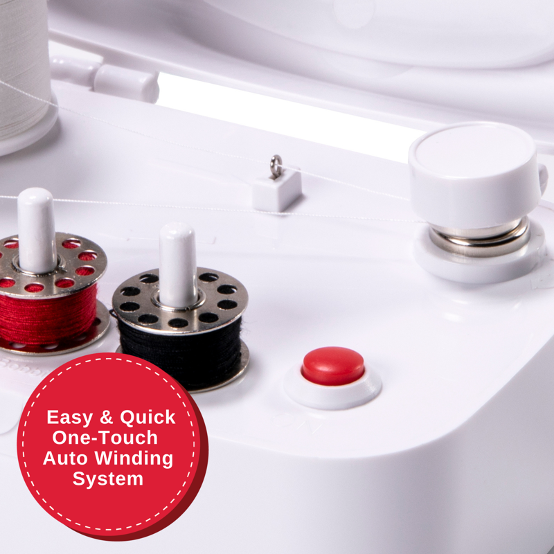 Universal Bobbin Winder for Sewing Machines - Battery & Power Adapter Included