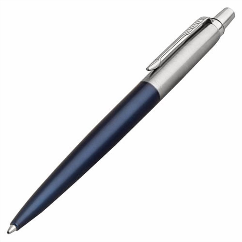 Refillable Blue Ballpoint Pen - Medium Point Stainless Steel Barrel