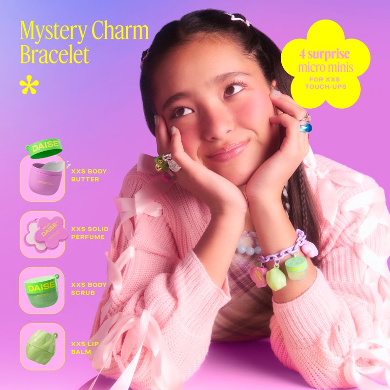 Mystery Charm Bracelet with Real Mini Beauty Products - Collectible Gift