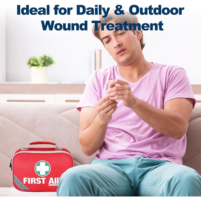Comprehensive 258-Piece First Aid Kit with Mini Emergency Supplies for Travel Home Car