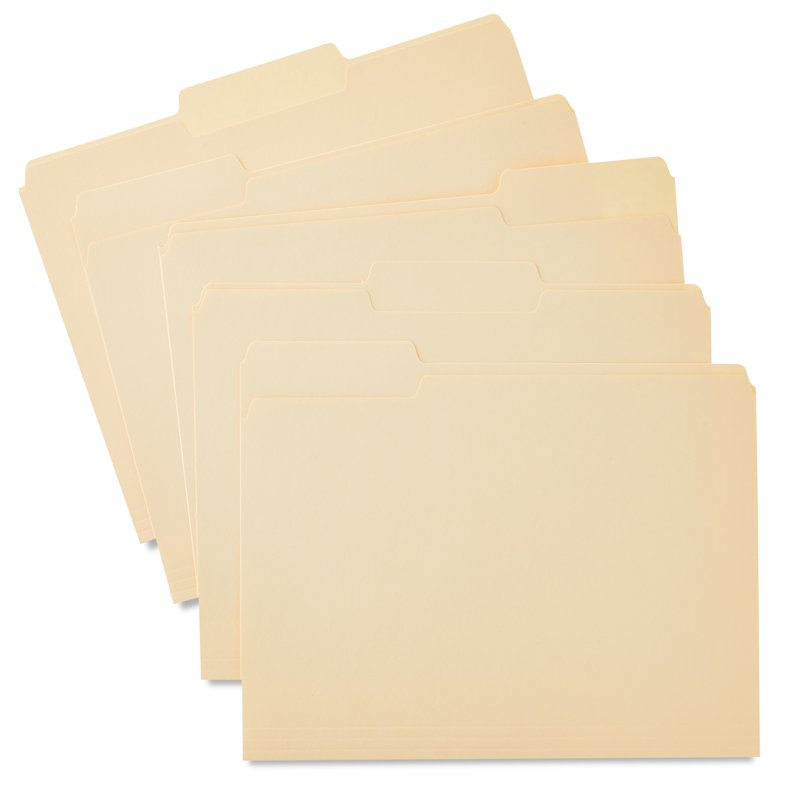 Letter Size 1/3 Cut File Folders - Manila, Bulk Pack of 75