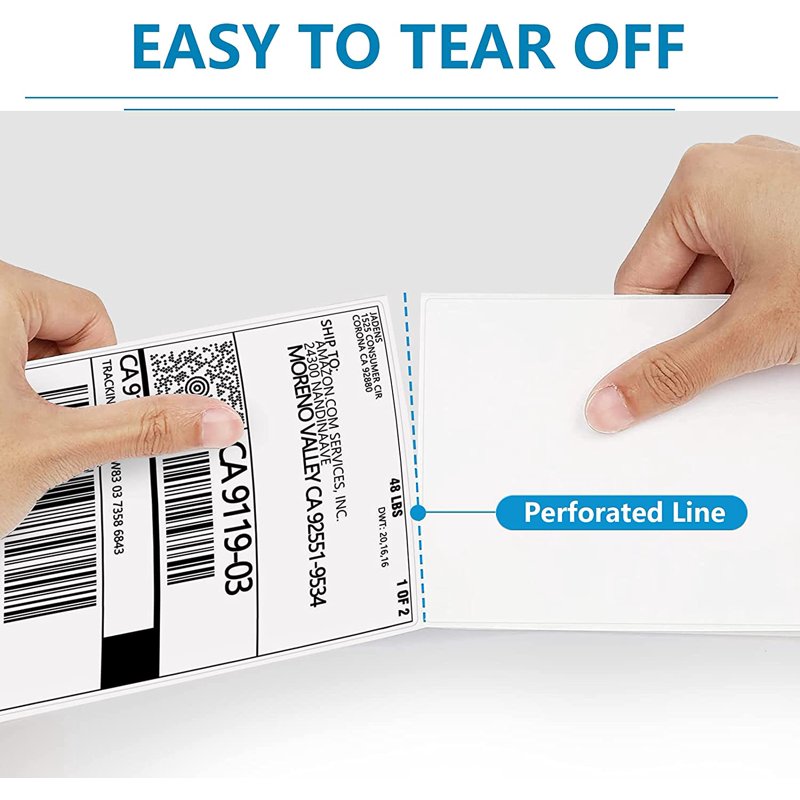 Thermal Shipping Labels 4x6 - Self-Adhesive Fanfold Paper for Thermal Printers, 500 Labels