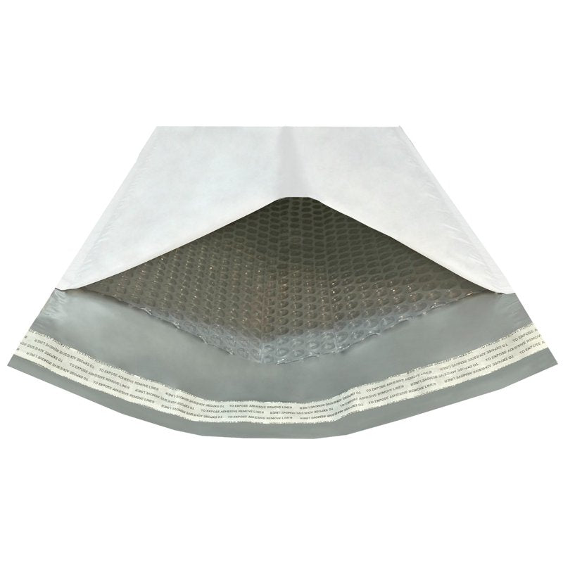 Poly Bubble Mailer Bags 10.5x16 Inches Self Seal Pack of 100 White Shipping Envelopes
