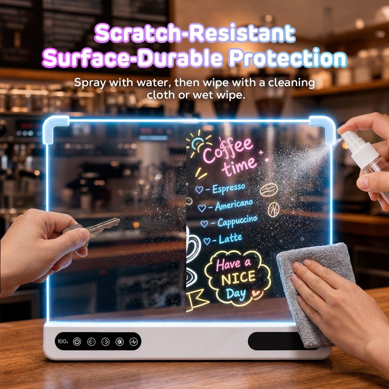 Kids LED Drawing Board with 7 Color Light Modes - Rechargeable Glow Doodle Board