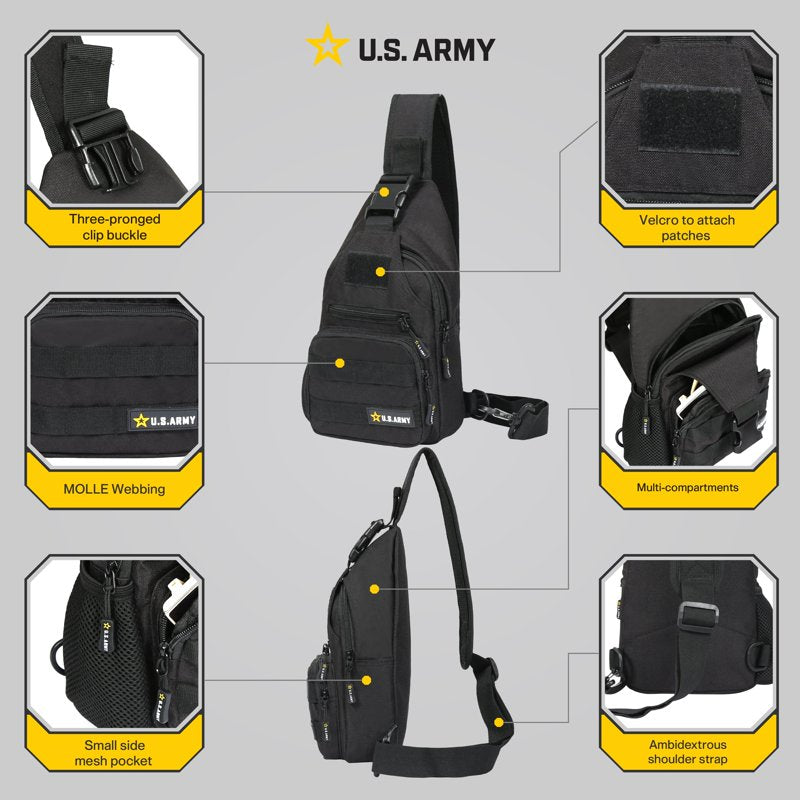 High Performance Tactical Sling Bag with MOLLE Webbing Waterproof Design