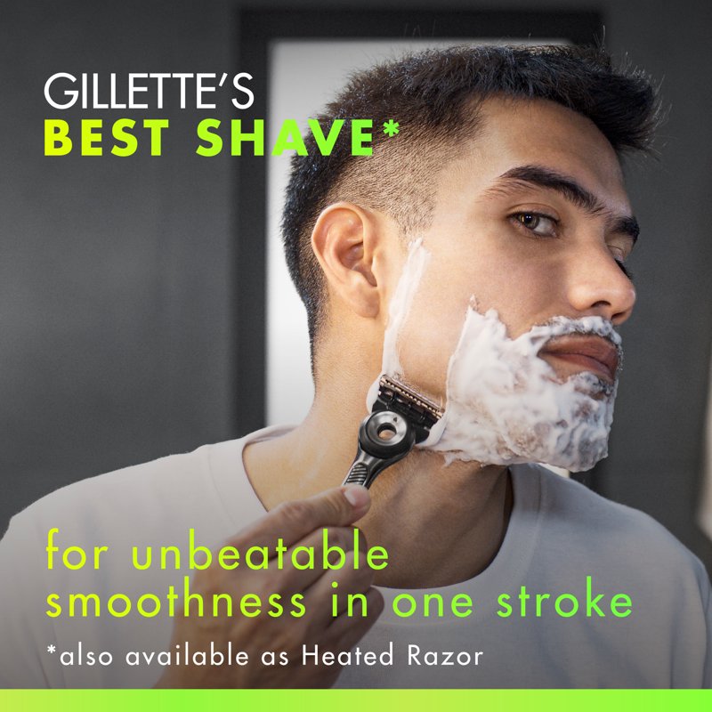 Gillette Razor with Exfoliating Bar & 2 Refills - Stand Included
