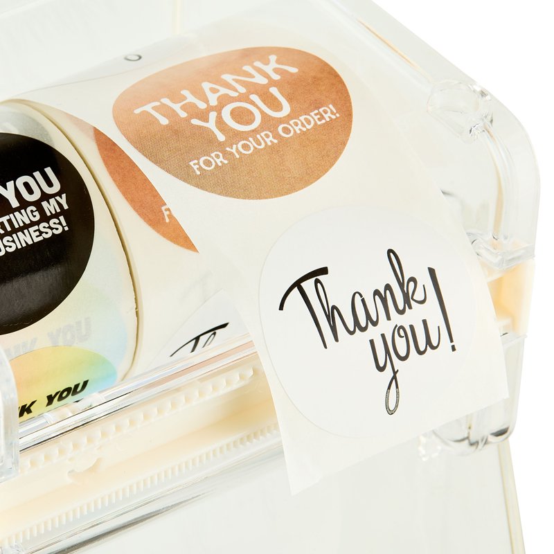 Thank You Stickers with Dispenser - Assorted Designs, 500 Count