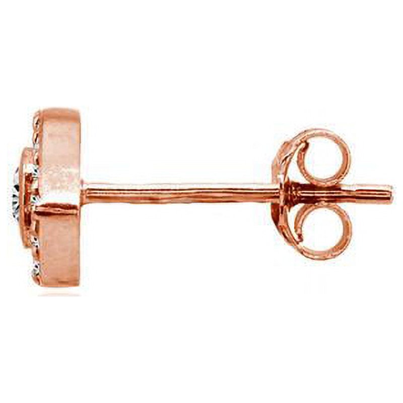 Rose Gold Sterling Silver CZ Evil Eye Stud Earrings - Dainty Jewelry