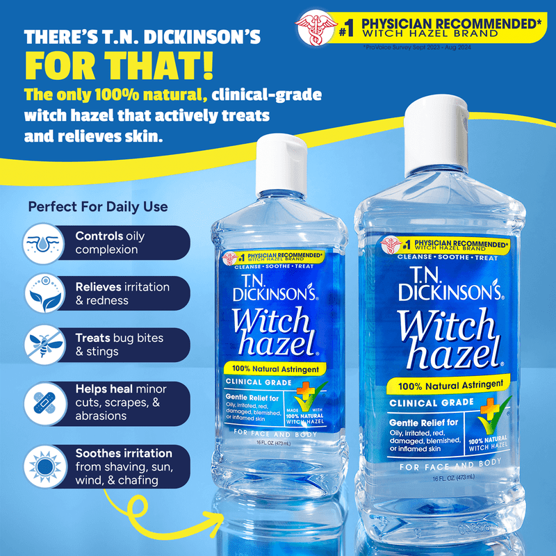 Natural Witch Hazel Astringent - Face & Body Skin Toner, 16 fl oz - 3 Pack