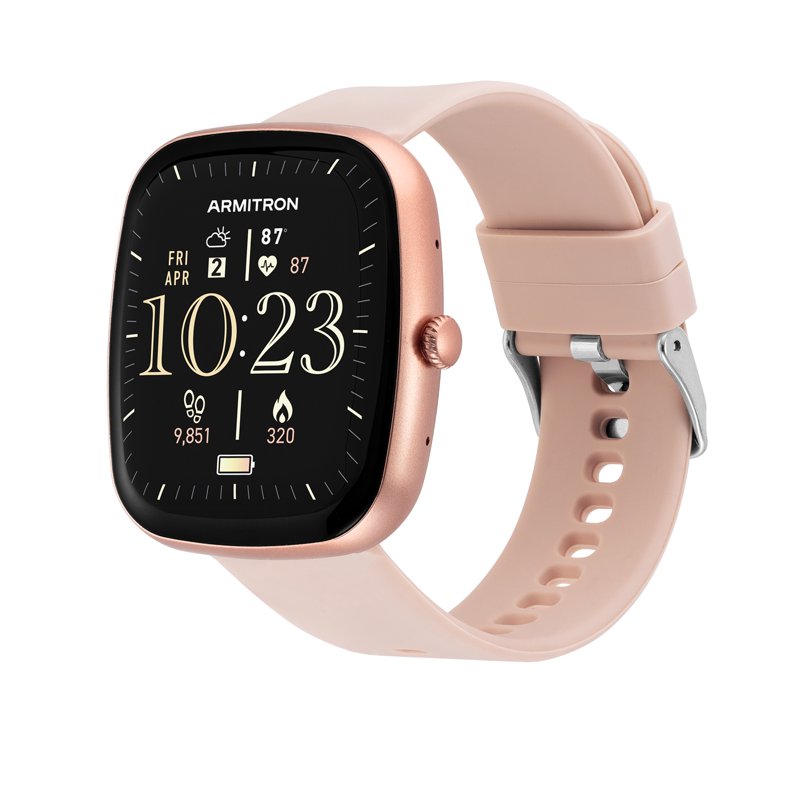 Unisex Smartwatch with Call Function - Eclipse Model, Beige Silicone Band
