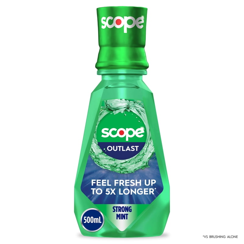 Crest Scope Outlast Long-Lasting Mint Mouthwash - 4 Pack, 500mL Each