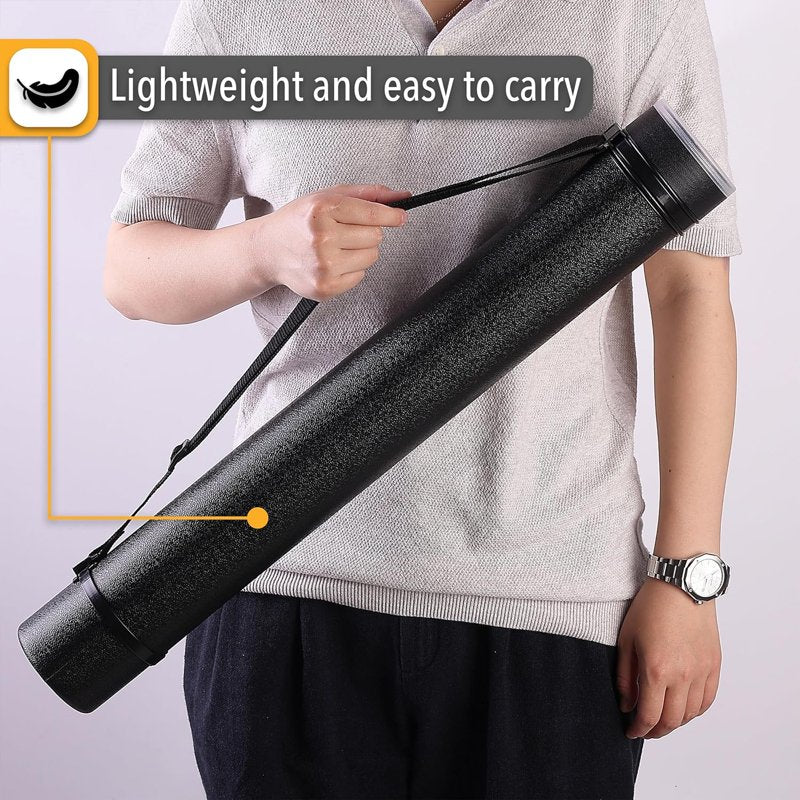 Extendable Poster Tube Set with Shoulder Strap - Pack of 2, Black & Blue/Green