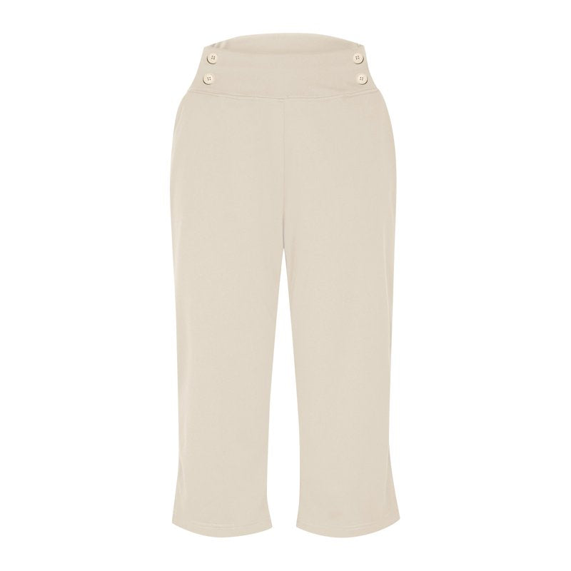 High Waist Stretch Yoga Capris with Pockets - Women's Workout Pants