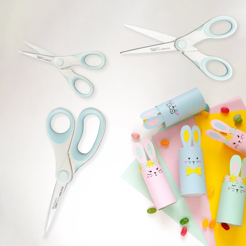 Non-Stick Craft & Office Scissors 8 7 5 Inch 3-Pack - Sharp, Durable, Comfortable Handles