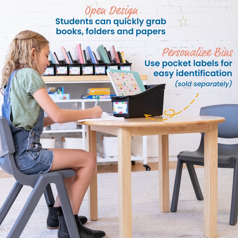 Multipurpose Plastic Storage Book Bins - 10-Pack Classroom & Home Organization