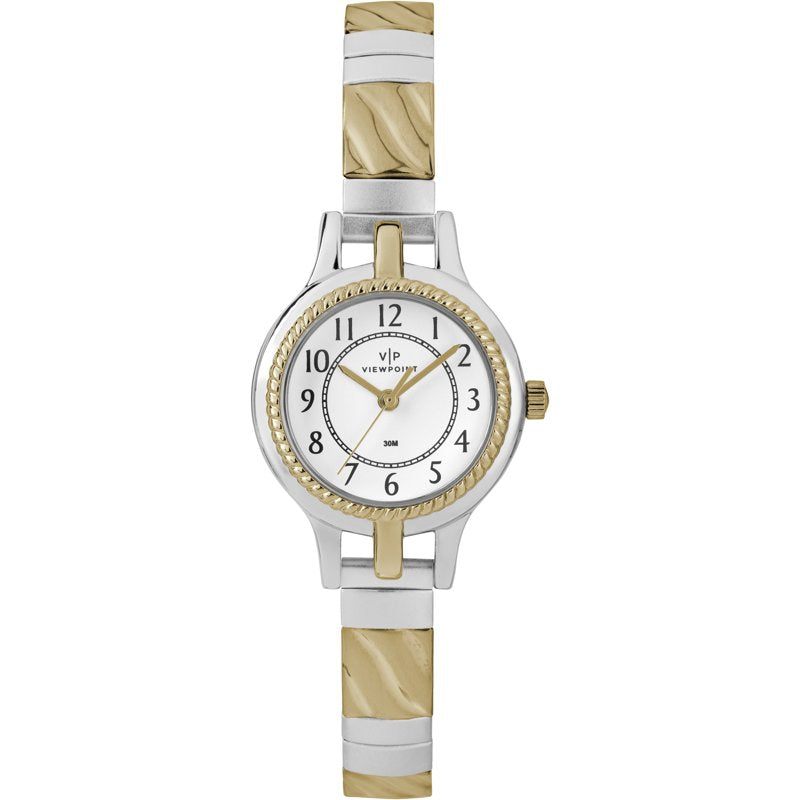 Women's Two-Tone White Fashion Watch with Expansion Band - Timex