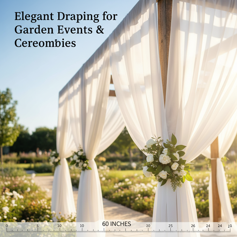 White Sheer Chiffon Fabric for Draping & Event Backdrops - 50 Yards