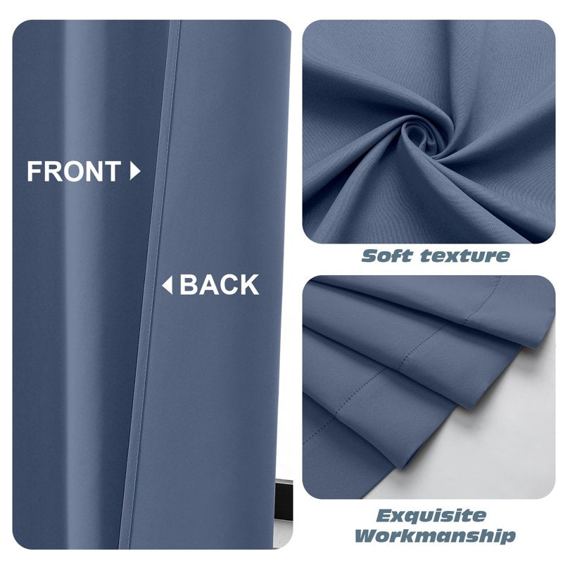 Blackout Tier Curtains 24 Inch Length 2-Piece Window Panel Set for Kitchen Bathroom RV