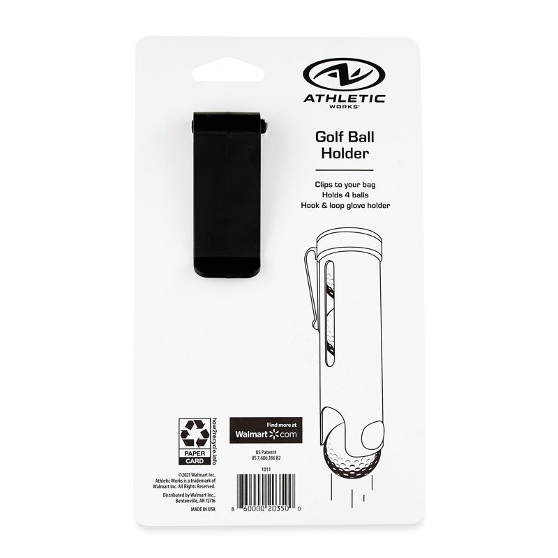 Golf Ball Holder Clips to Bag Organizer for 4 Balls with Glove Holder