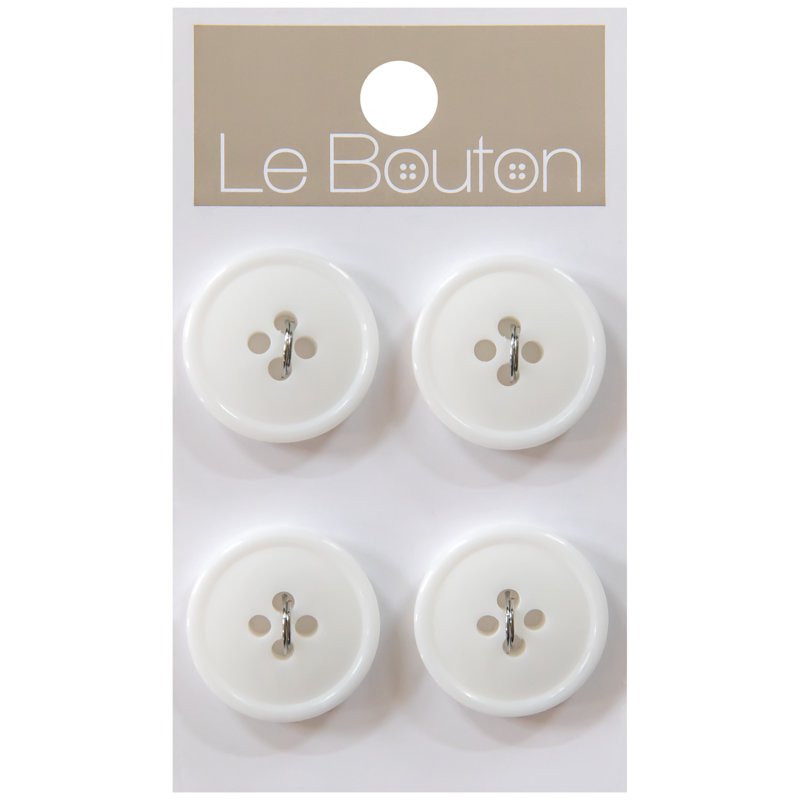 White 3/4 Inch 4-Hole Buttons - Pack of 3 for Sewing & Crafts