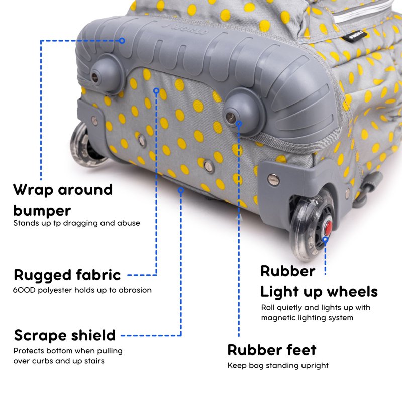 Kids Rolling Backpack with Insulated Lunch Bag - School & Travel