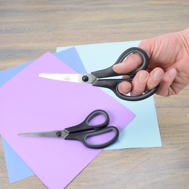Recycled Office Scissors 8-Inch Black 2-Pack - Eco-Friendly Craft & School Shears