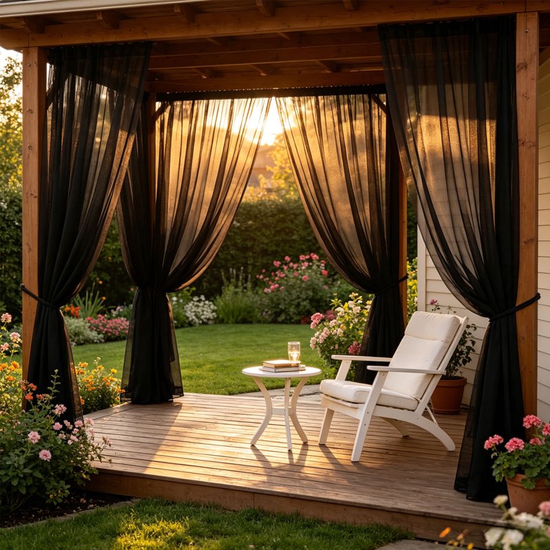 Outdoor Waterproof Curtain for Garden Sunroom Pergola Patio Door Window - Fade Proof & Weather Resistant
