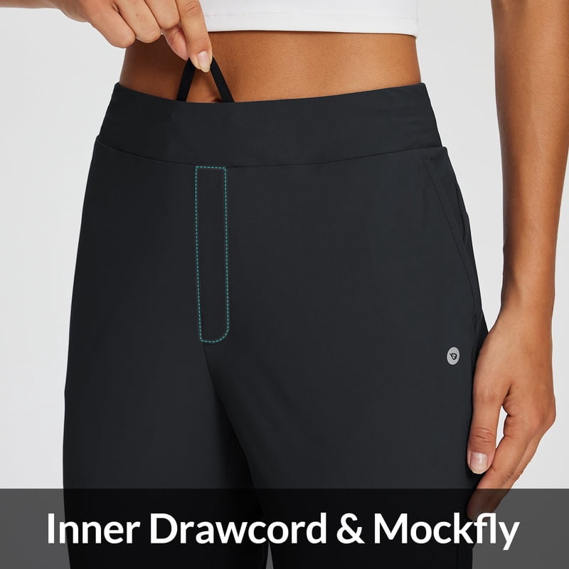 Women's Golf Pants with Pockets and Zipper Ankle Trousers - Stretch, Lightweight, Business Casual