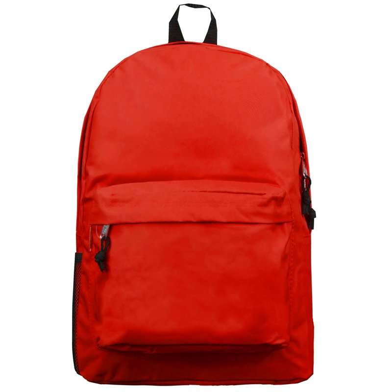 Unisex 18-Inch Padded School Backpack with Adjustable Shoulder Straps - Red