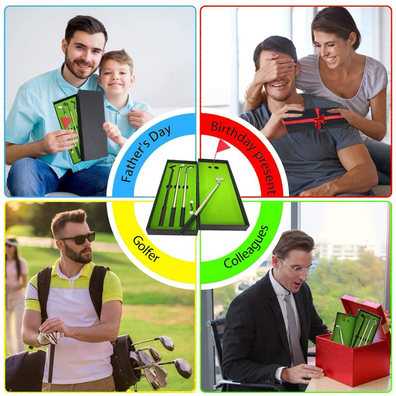 Golf Club Pen Set - Unique Desktop Gift for Men Women Adults