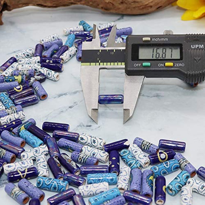 Jewelry Making Bead Kit with 100 Porcelain Ceramic Beads and 5 Meters Leather Cord