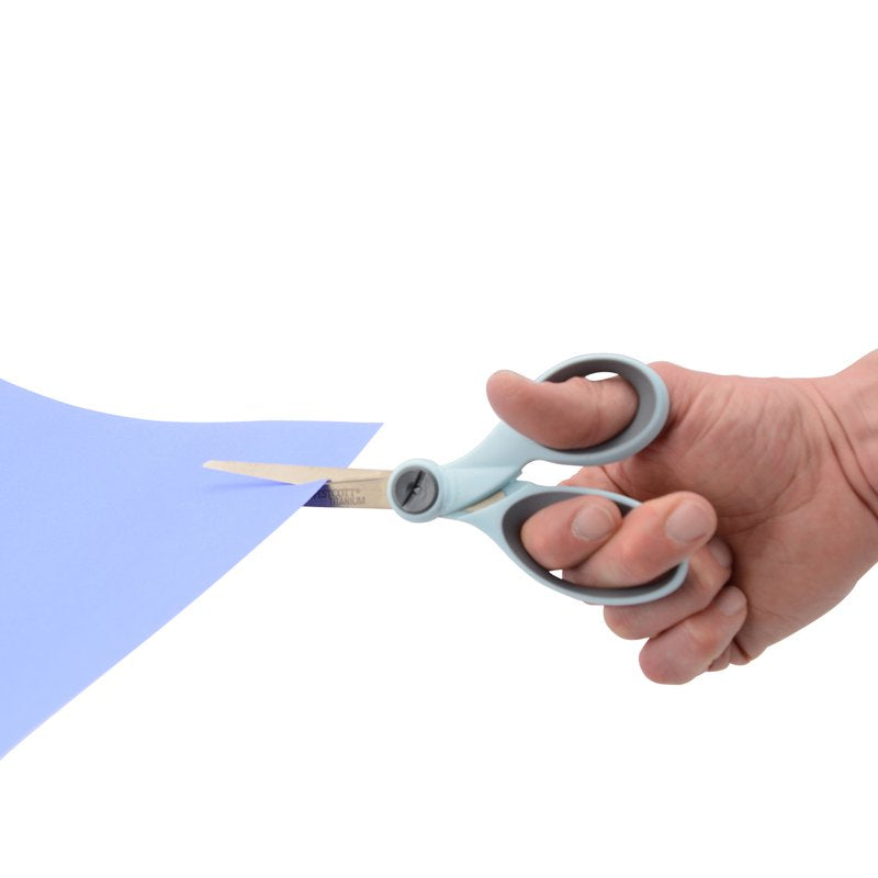 7-Inch Titanium Bonded Sewing Scissors with Micro-Tip & Adjustable Glide - Light Blue