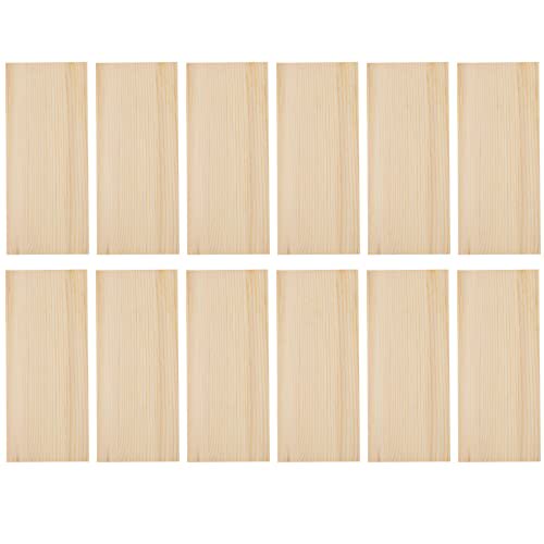 Unfinished Pine Wood Planks for Crafts, Projects & Decoration - 12 Pack