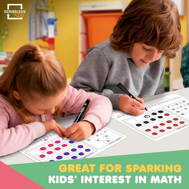 Number Bonds Dry Erase Sheets - 9x12 Inch Math Manipulatives, 10-Pack