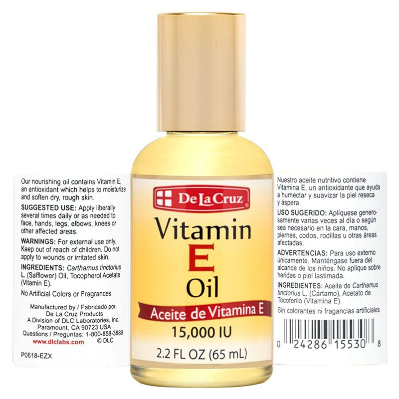 Vitamin E Oil with Safflower for Skin Hair Face Body - 5 Pack