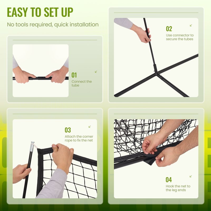 Portable Baseball & Softball Hitting Net with Batting Tee & Carry Bag - 7x7ft